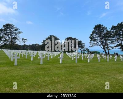 Cimetière américain d'Omaha Beach à Colleville-sur-Mer, Normandie, France Banque D'Images