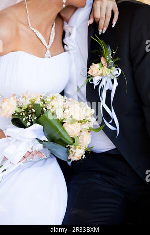 Bouquet de mariage couleur pêche Banque D'Images