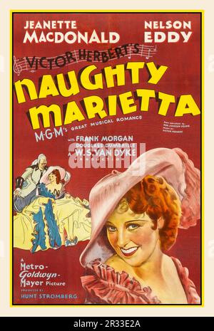 NAUGHTY MARIETTA Poster faisant la promotion de la réédition 1944 du film Naughty Marietta de 1935. MGM Picture Hollywood USA Banque D'Images