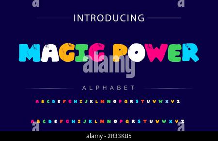 Type de police de dessin animé coloré. Alphabet vectoriel Illustration de Vecteur