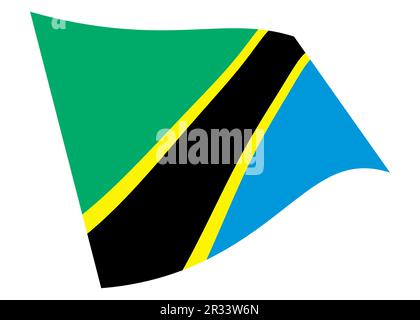 Drapeau de la Tanzanie avec illustration de la trajectoire de coupure 3D Banque D'Images