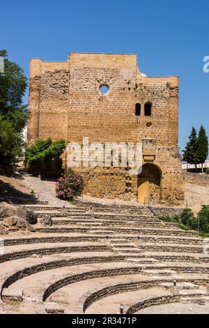 Iglesia renacentista de Santo Domingo, Castillo de La Iruela, Origène, almohade construido sobre cimientos pre-bereberes, La Iruela, Valle del Guadalquivir, Parque Natural sierras de Cazorla, Segura y Las Villas, Jaén, Andalousie, espagne. Banque D'Images