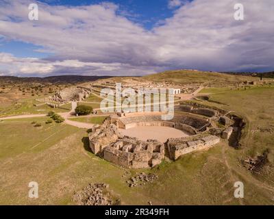 Anfiteatro de Segóbriga, Parque Arqueológico de Saelices Segóbriga,, Cuenca, Castille-La Manche, Espagne. Banque D'Images