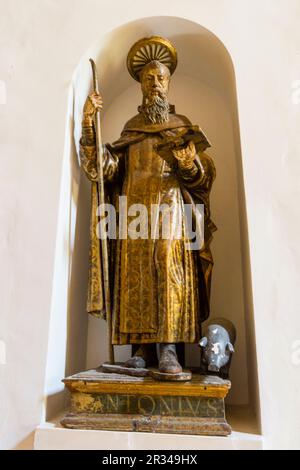 Oratori de Crestatx, Siglo XIII, sa Pobla, ruta cultural de los santuarios, ermitas y oratorios de Mallorca,imagen de San Antonio,Mallorca, iles baléares, espagne, europe. Banque D'Images