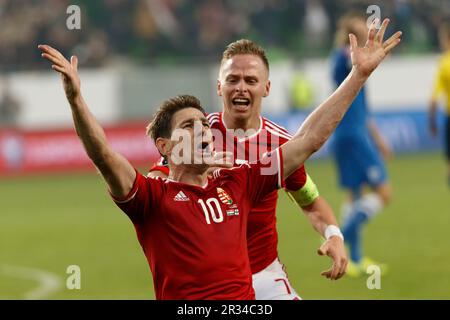 Match de football de l'UEFA Euro 2016 en Hongrie contre la Finlande Banque D'Images