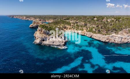 Calo des Moro, . Santanyi, Majorque, Iles Baléares, Espagne. Banque D'Images