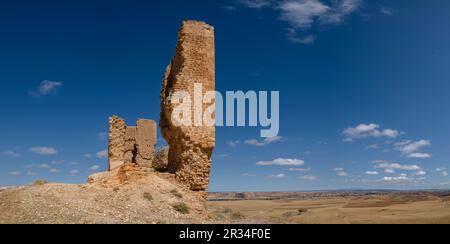 Castillo de Montuenga de Soria, Castillo de los Padilla, Montuenga de Soria, Comarca de Arcos de Jalón, Soria, Comunidad Autónoma de Castilla y León, Espagne, Europe. Banque D'Images