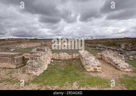 Basilique visigoda, Parque Arqueológico de Saelices Segóbriga,, Cuenca, Castille-La Manche, Espagne. Banque D'Images