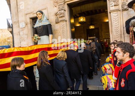 Garde d'honneur, Festa de l'Estandart, fête civique-religieuse dans la conquête chrétienne de la ville est commémorée par le roi Jaume I sur 31 décembre 1229. Palma, Majorque, Iles Baléares, Espagne, Europe. Banque D'Images