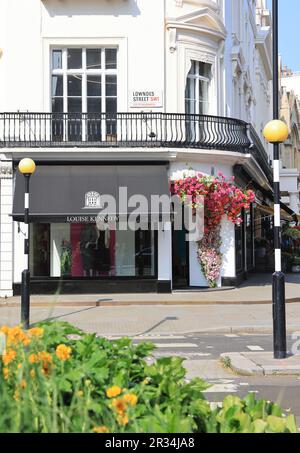 Des installations florales sur le thème de « into the Wild » sur Lowndes Street pour Belgravia à Bloom 2023, pour coïncider avec le Chelsea Flower Show, dans le sud-ouest de Londres, au Royaume-Uni Banque D'Images