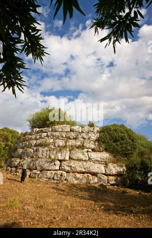 De sa circulaire Talaiot Clova Yacimiento arqueologico des Xot.de Sa Canova de Morell.Artà.Mallorca.Islas Baleares. España. Banque D'Images