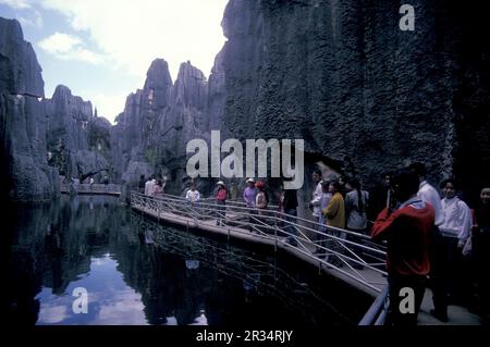 Le paysage de pierre au Shilin Stone Fosrest Park près de la ville de Kunming dans la province du Yunnan en Chine en Asie de l'est. Chine, Yunnan, avril, Banque D'Images