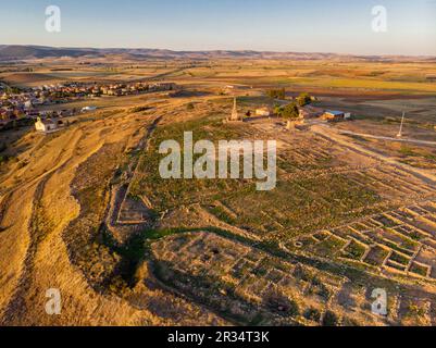 Numancia, población celtíbera , Cerro de la muela, Garray, provincia de Soria, Comunidad Autónoma de Castilla y Leon, Espagne, Europe. Banque D'Images