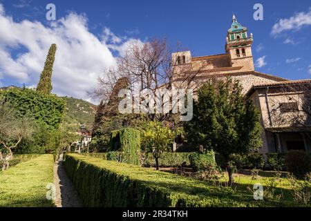 Jardines de la Cartuja de Valldemosa, la Cartoixa de Valldemossa, Majorque, Iles Baléares, Espagne. Banque D'Images