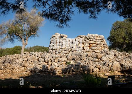 Talayot circulaire, conjunto de Capocorb Vell, prehistórico principios del primer milenio a. C. (Edad de Hierro), Monumento Histórico Artístico, Palma, Majorque, îles Baléares, Espagne. Banque D'Images