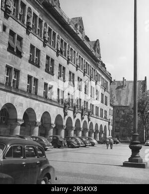 Le célèbre palais de justice de Nuremberg, où le procès des criminels de guerre nazis a eu lieu en 1945. Banque D'Images