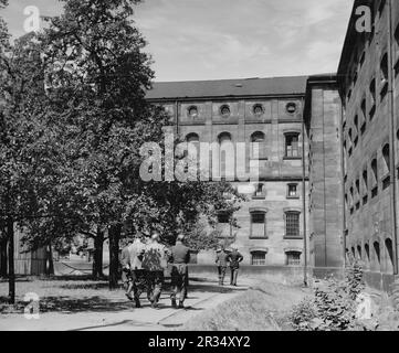 La prison du palais de justice de Nuremberg, où les criminels de guerre nazis ont été emprisonnés en 1945, lors des célèbres procès de Nuremberg. Banque D'Images