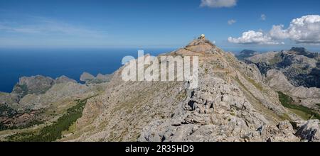 Puig Major, punto más effectif de las Islas Baleares, 1445 metros de altitude , la Sierra de Tramuntana, municipio de Escorca, Majorque, Iles Baléares, Espagne. Banque D'Images