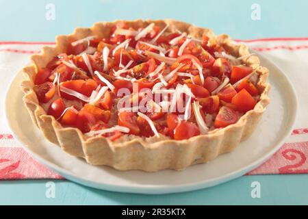 Tarte aux tomates et au thon Banque D'Images