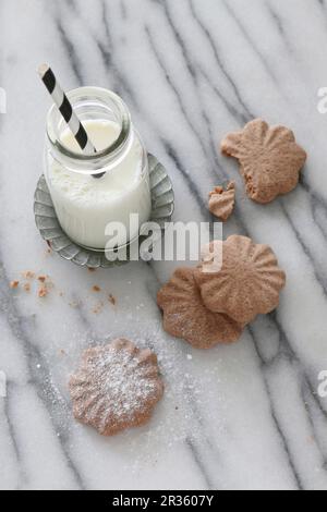 Biscuits au chocolat sans gluten avec sucre glace Banque D'Images