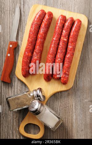 Merguez frais (saucisses à la viande hachée en Afrique du Nord) Banque D'Images