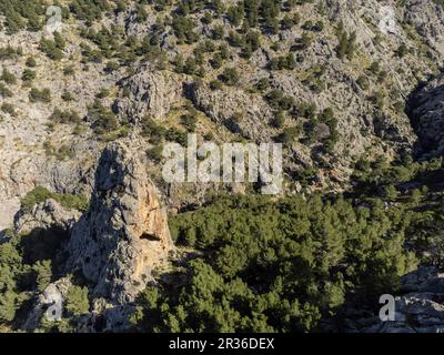 Fornalutx port, torrent Na Mora, Majorque, Iles Baléares, Espagne. Banque D'Images