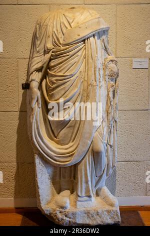 Museo-Centro de interpretación del Parque Arqueológico de Saelices Segóbriga,, Cuenca, Castille-La Manche, Espagne. Banque D'Images