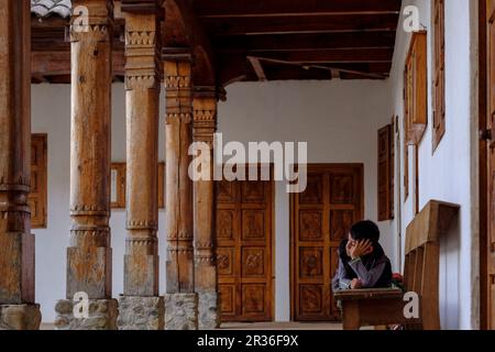 Claustro de la iglesia, San Gaspar Chajul, Departamento del Quiché, Guatemala Ixil Triángulo ,, l'Amérique centrale. Banque D'Images