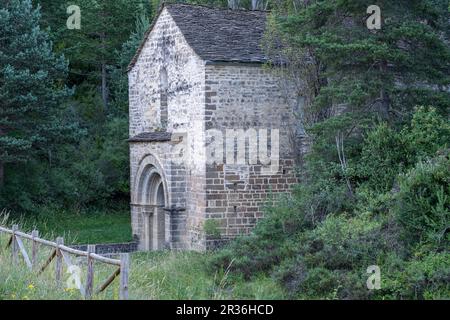 eglise de San Adrián de Sasabe, Jacetania, province de Huesca, Aragon, Espagne. Banque D'Images