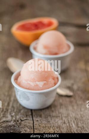 Sorbet pamplemousse rose Banque D'Images