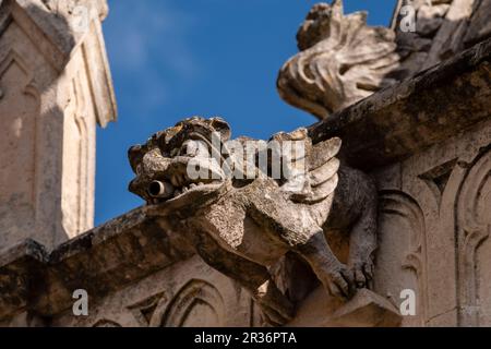 gargoyle dans le panthéon de la famille Garau. Cimetière de Santa Margalida, Majorque, Iles Baléares, Espagne. Banque D'Images