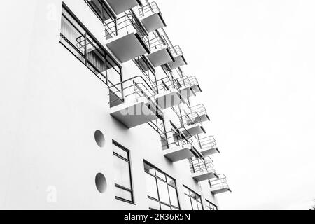 résidences pour étudiants, . bauhaus School, Dessau, République fédérale d'Allemagne. Banque D'Images