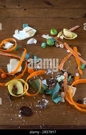 Reste de légumes avec du poivre et du sel de mer Banque D'Images