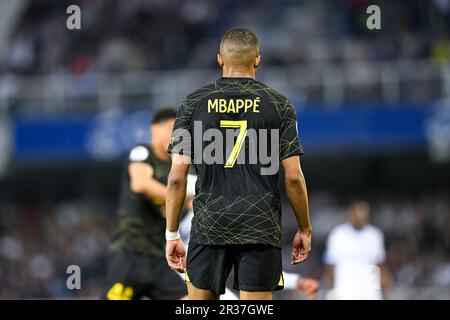 Paris, France. 21st mai 2023. Kylian Mbappe lors du match de football de la Ligue 1 entre AJ Auxerre (AJA) et Paris Saint Germain (PSG) sur 21 mai 2023 au Stade Abbe Deschamps à Auxerre, France. Crédit : Victor Joly/Alamy Live News Banque D'Images