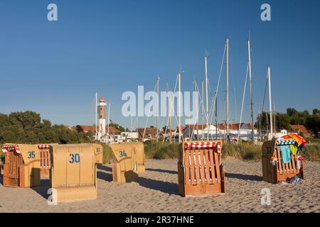 Plage près de Timmendorf, île de Poel, Mecklembourg-Poméranie occidentale, Allemagne Banque D'Images