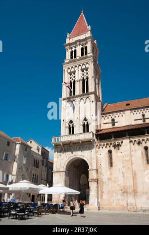 St. Cathédrale de Laurence, Vieille ville, Trogir, Split-Dalmatie, Croatie, Trau Banque D'Images