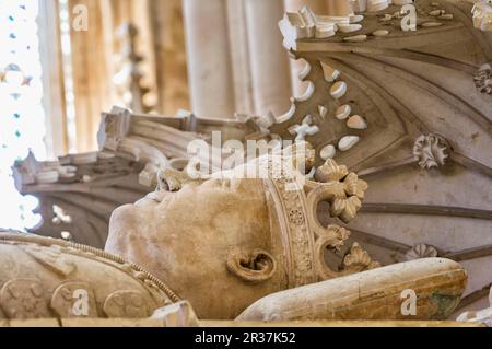 Monastère dominicain de Santa Maria de Vitoria, Chapelle du fondateur, Thumb du roi Joao I, Batalha, province d'Estrémadure et Ribatejo, Portugal, UNESCO Banque D'Images