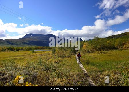 Trekking Nikkaluokta, Kebnekaise Fjaellstation, Laponie, Sweden2 Banque D'Images