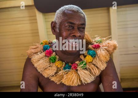 Cérémonie de l'homme à Kava, île de Yanuya, îles de Mamanuca, Fidji Banque D'Images