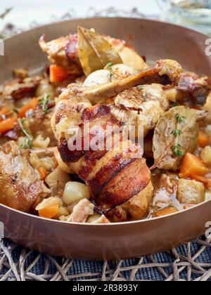 Poulet au bacon Banque D'Images