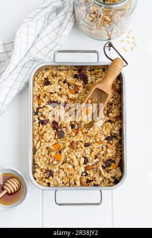 Granola maison au sirop d'érable Banque D'Images