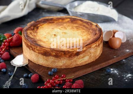 Cheesecake à base de pâte à croûte courte Banque D'Images