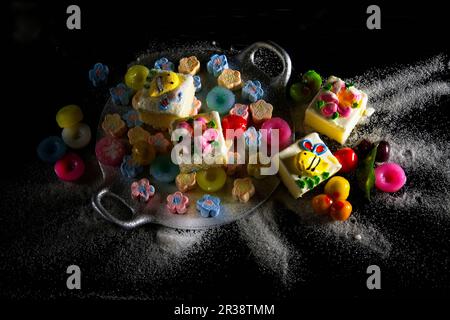 Biscuits de Noël et bonbons colorés de Thaïlande Banque D'Images