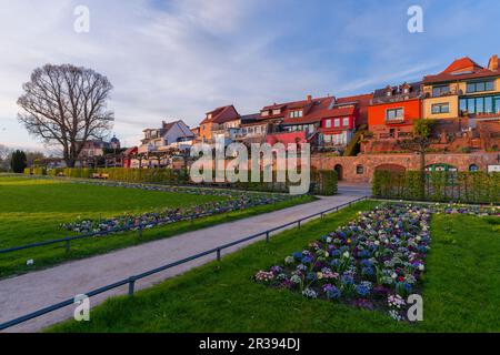 Lumière du soir, Waren Mueritz,, Mecklenburg-Ouest Pomerania, Mecklenburg-Ouest Pomerania, Allemagne de l'est Banque D'Images