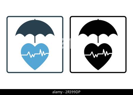 Assurance vie parapluie. symbole d'assurance, protection. style icône unie. Conception vectorielle simple modifiable Illustration de Vecteur