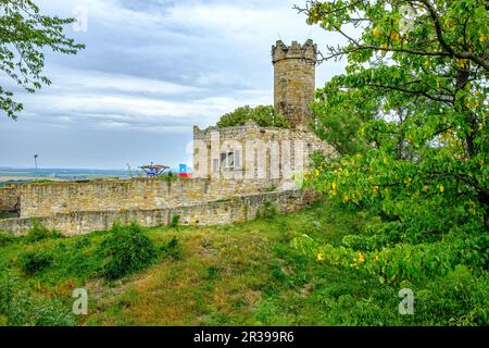 Château de Mühlburg, l'un des fameux châteaux de Drei Gleichen à Mühlberg, municipalité de Drei Gleichen, Thuringe, Allemagne. Banque D'Images