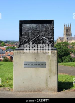 Le mémorial de la bataille de Worcester à fort Royal Park, Worcester, Angleterre, Royaume-Uni. Banque D'Images