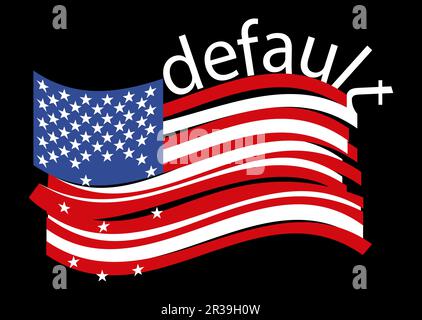 Le concept de la crise en Amérique. Problèmes financiers aux États-Unis. Ralentissement financier. Effondrement économique aux États-Unis. Défaut, faillite, crise. Illustration de Vecteur
