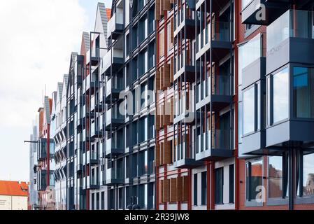 Île Granary sur la rivière Motlawa à Gdansk Banque D'Images