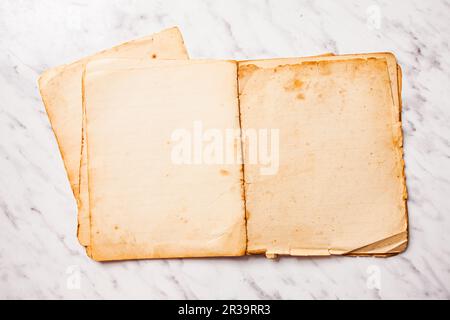 L'ancien livre d'exercice pour un souvenir de la vie scolaire Banque D'Images